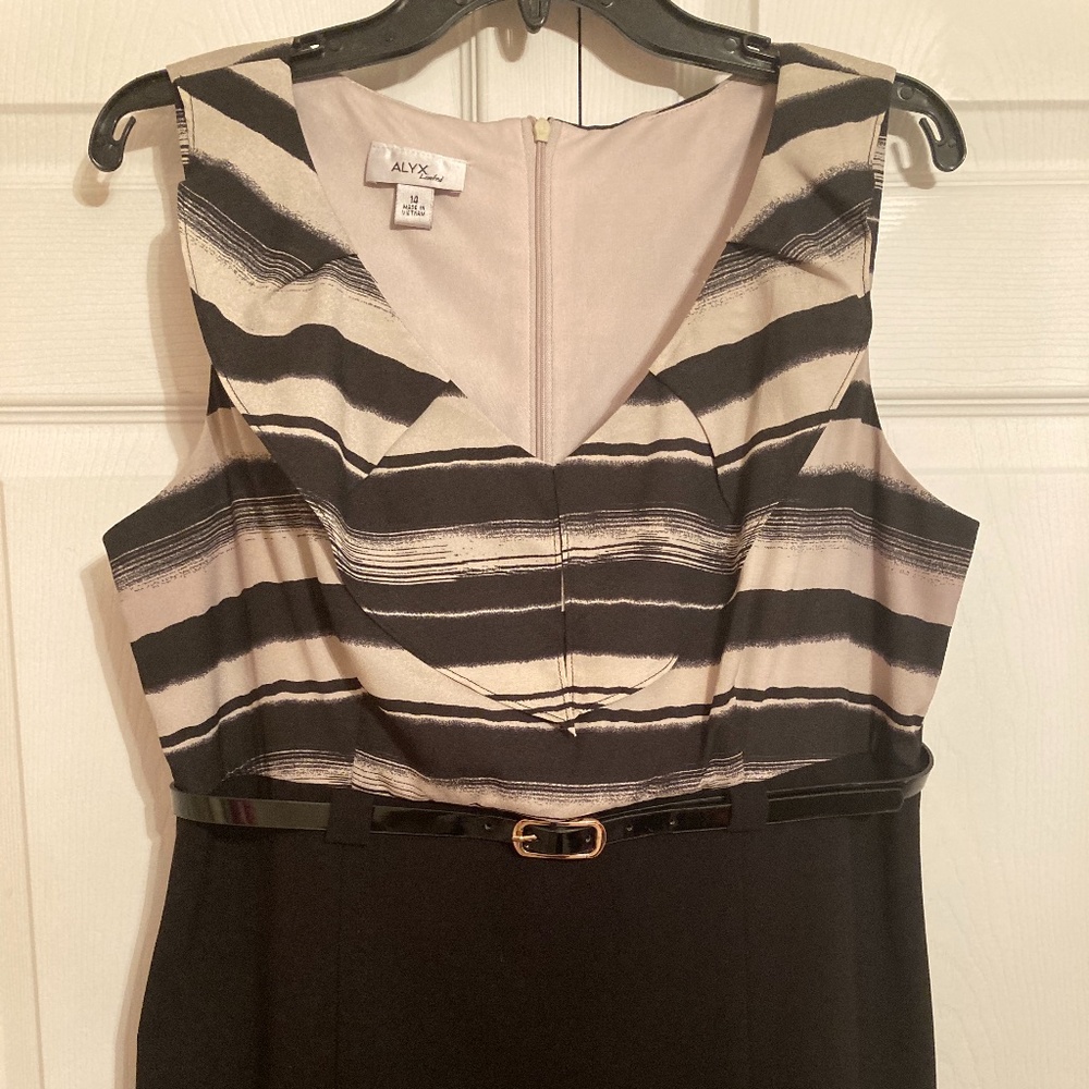 Black Dress with Belt - Picture 2 of 3